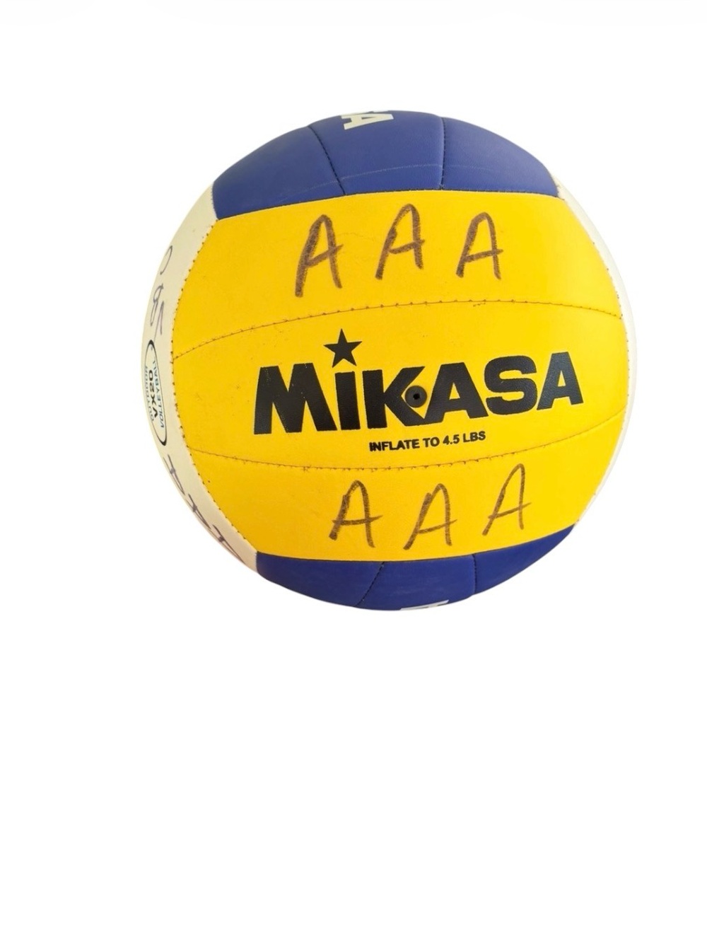 Mikasa Yellow and Blue Autographed Volleyball